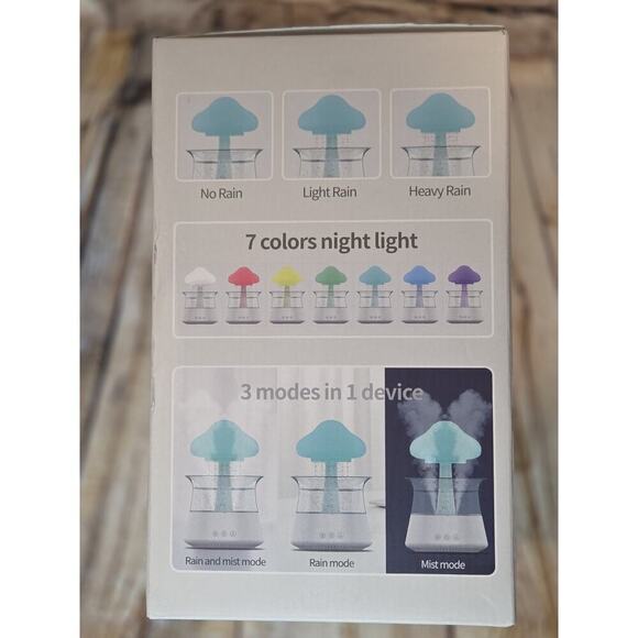Aroma Diffuser Rain Cloud Essential Oil Humidifier, 7 Color Night Light - Picture 2 of 3